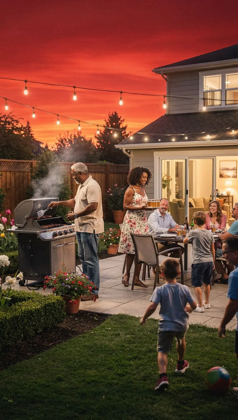 Salonik w stylu skandynawskim z wygodnymi meblami i dużymi oknami.
