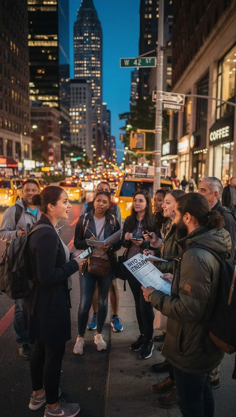 Grupa przyjaciół eksplorujących lokalne restauracje i kawiarnie.