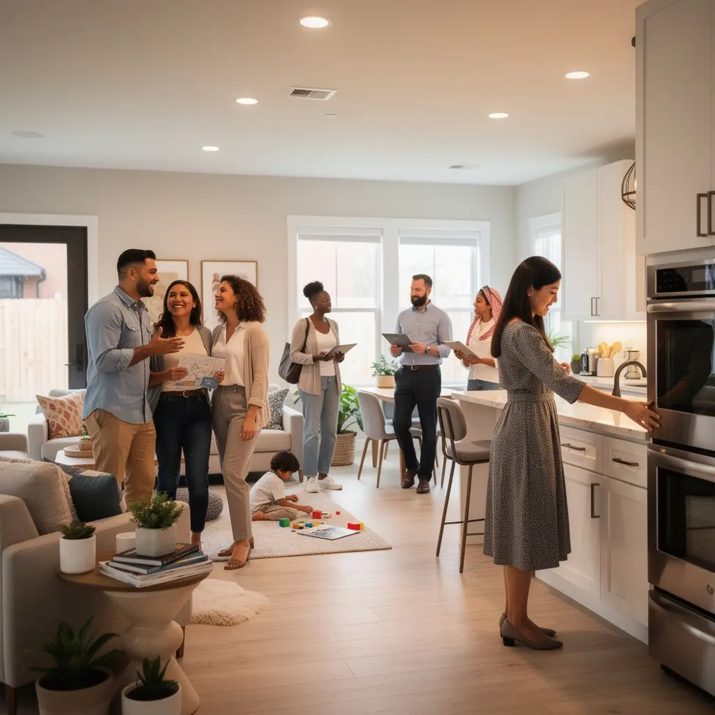 Przytulna kuchnia w wynajmowanym domu, idealna dla rodzin.